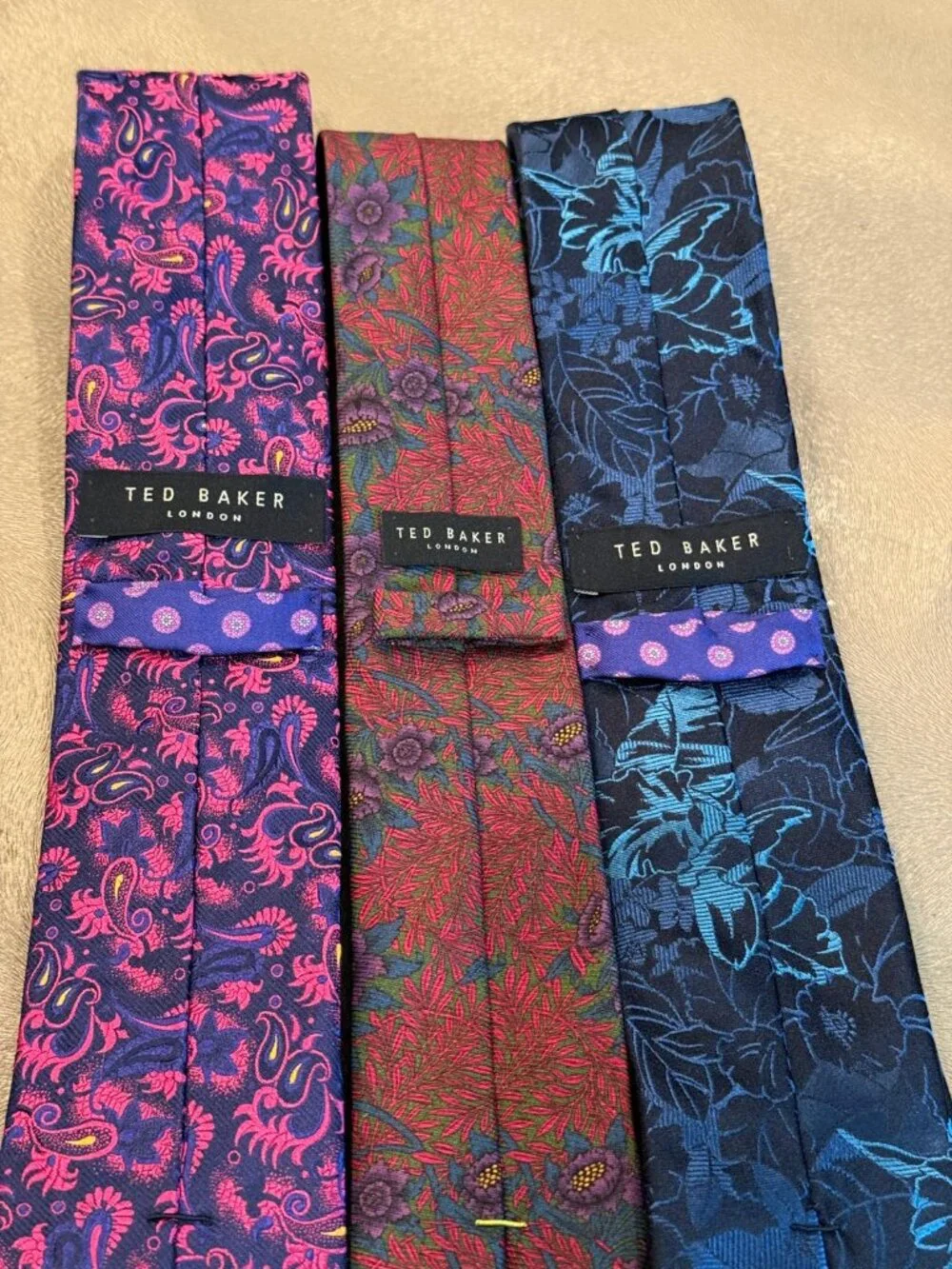Lot of 6 Ted Baker Men's Floral Pattern Neckties